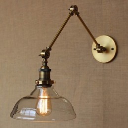 LOFT Style Designer Lampe Moderne Glas Bronze Cafe Dekorativ Væglampe