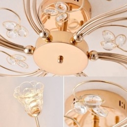 Kunstnerisk Aluminium Flush Mount Lights Med Krystaller