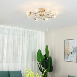 Kunstnerisk Aluminium Flush Mount Lights Med Krystaller