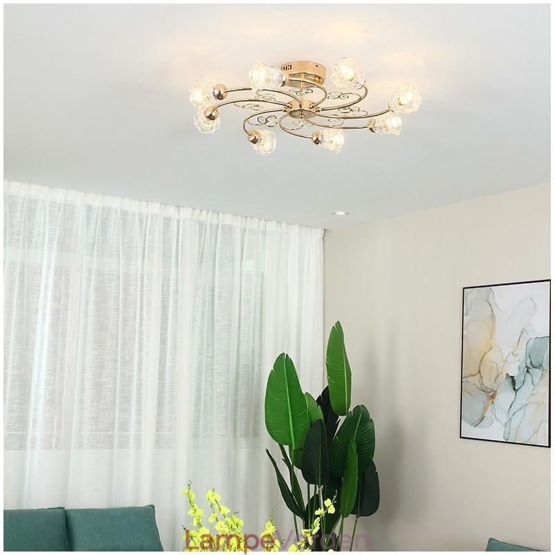 Kunstnerisk Aluminium Flush Mount Lights Med Krystaller