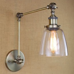 Retro Vintage Eksklusiv Hotel Lobby Soveværelse Bedside RACK Antik Bronze Dekorativ Væglampe