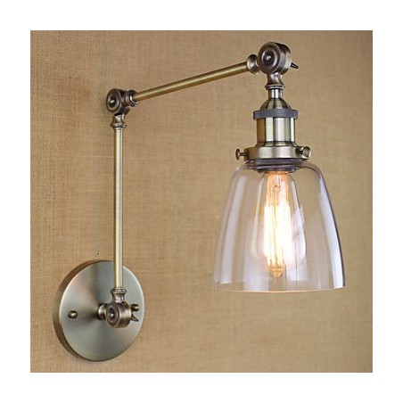 Retro Vintage Eksklusiv Hotel Lobby Soveværelse Bedside RACK Antik Bronze Dekorativ Væglampe