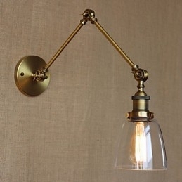 Retro Vintage Eksklusiv Hotel Lobby Soveværelse Bedside RACK Antik Bronze Dekorativ Væglampe