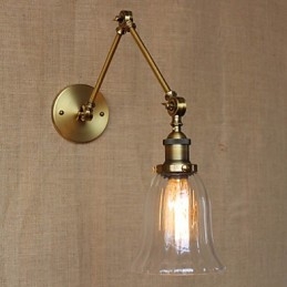 Amerikansk land Milan Nordisk Bronze Plating Glas Dobbelt Arm Lang Arm Af Balkon Vægdekoration