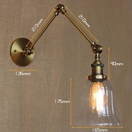 Amerikansk land Milan Nordisk Bronze Plating Glas Dobbelt Arm Lang Arm Af Balkon Vægdekoration
