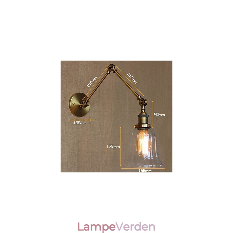 Amerikansk land Milan Nordisk Bronze Plating Glas Dobbelt Arm Lang Arm Af Balkon Vægdekoration