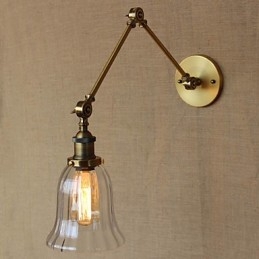 Amerikansk land Milan Nordisk Bronze Plating Glas Dobbelt Arm Lang Arm Af Balkon Vægdekoration