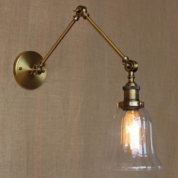 Amerikansk land Milan Nordisk Bronze Plating Glas Dobbelt Arm Lang Arm Af Balkon Vægdekoration
