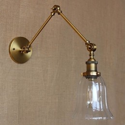 Amerikansk land Milan Nordisk Bronze Plating Glas Dobbelt Arm Lang Arm Af Balkon Vægdekoration