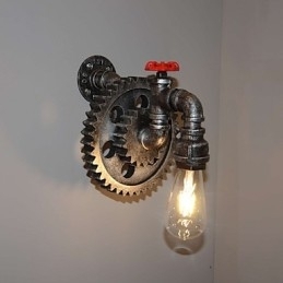 Creative Iron Bar Restaurant Bar Gang Væglampe Væglampe Loft Industrielle Gear Personality To Do The Old Water Pipes