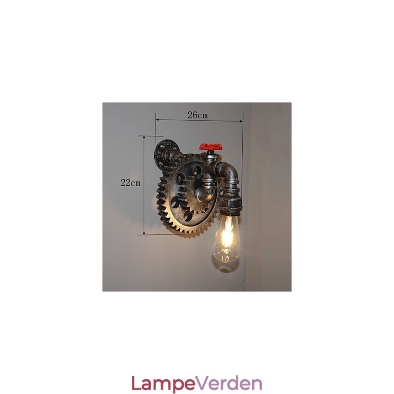 Creative Iron Bar Restaurant Bar Gang Væglampe Væglampe Loft Industrielle Gear Personality To Do The Old Water Pipes