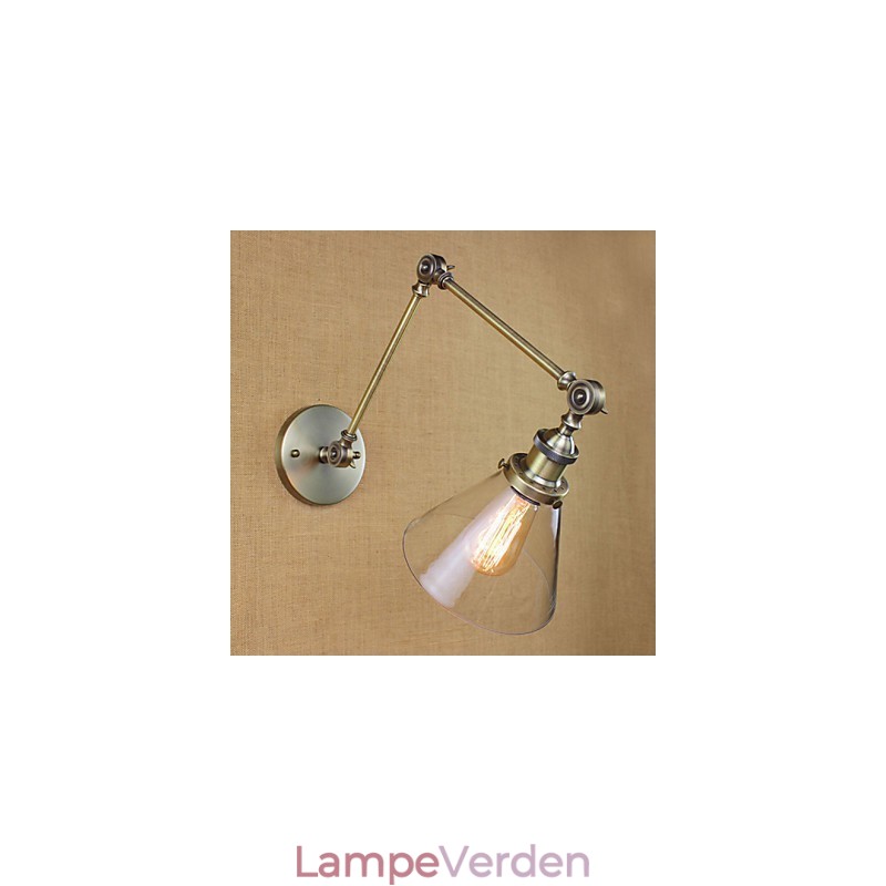 Iron Plating Bronze Bar Gang Spisestue Hotel Vintage Jern Arm Glas Væglampe Belysning