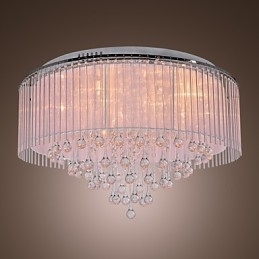 Moderne moderne krystal galvaniseret flush Mount