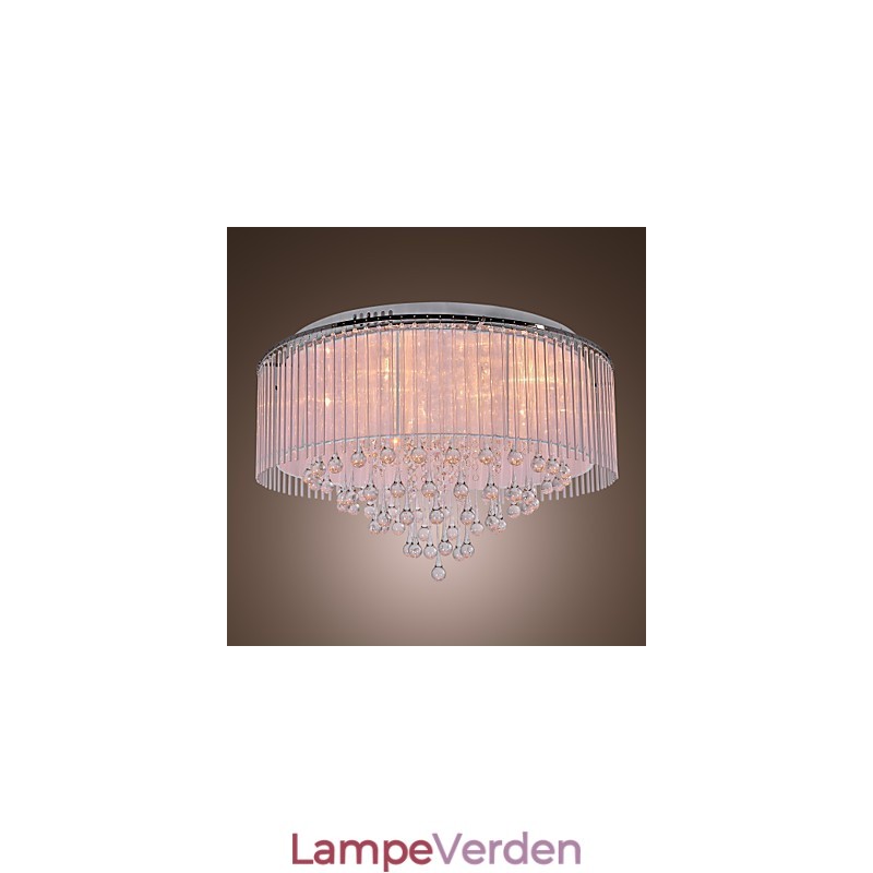 Moderne moderne krystal galvaniseret flush Mount