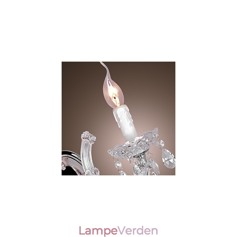 Elegant krystal væglampe med 2 lys