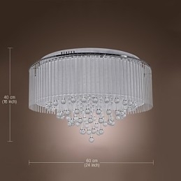 Moderne moderne krystal galvaniseret flush Mount
