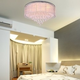 Moderne moderne krystal galvaniseret flush Mount