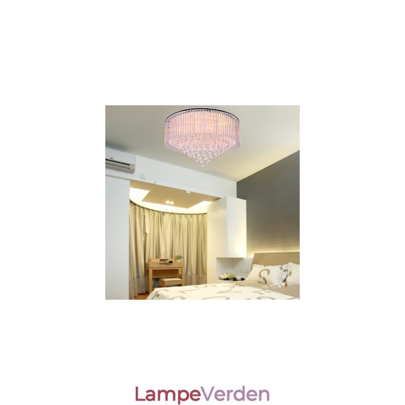 Moderne moderne krystal galvaniseret flush Mount