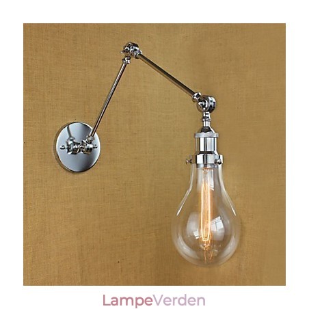 Krom glas teleskopisk retro væglampe Krom glas teleskopisk retro væglampe
