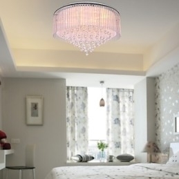 Moderne moderne krystal galvaniseret flush Mount