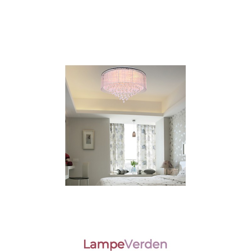 Moderne moderne krystal galvaniseret flush Mount