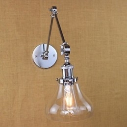 Krom Glas Dobbeltarm Justerbar Sølvstang KTV Sengegang Restaurant Hotelværelse væg