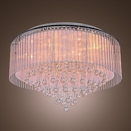 Moderne moderne krystal galvaniseret flush Mount