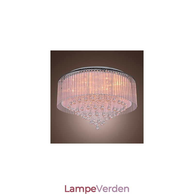 Moderne moderne krystal galvaniseret flush Mount