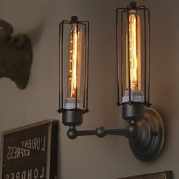 Loft American Country Retro Jern Væglampe Kunst Industri Lys