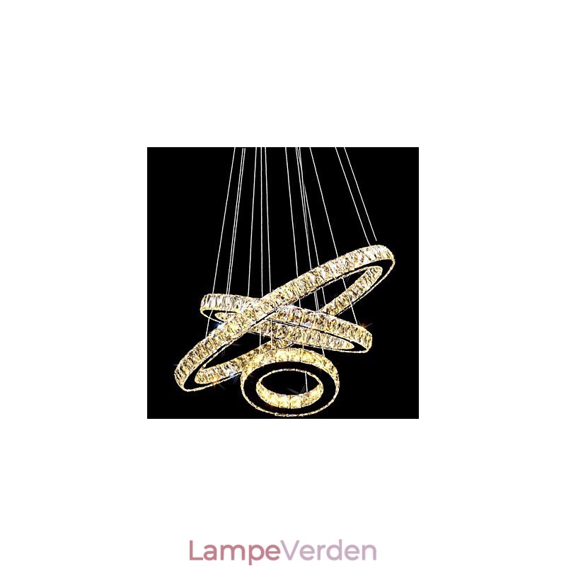 Krystal Pendel Moderne Belysning Tre Ringe D406080 K9 Stort Krystal Loftslampe