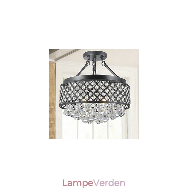 Traditionelt klassisk krystalmaleri Metal Flush Mount