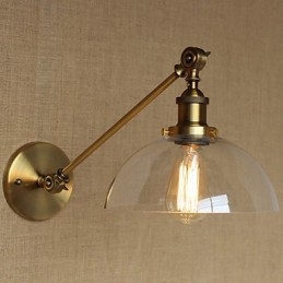 Jernglas Bronze Messing Arm Style Retro Creative American Country Hall Soveværelses væglampe