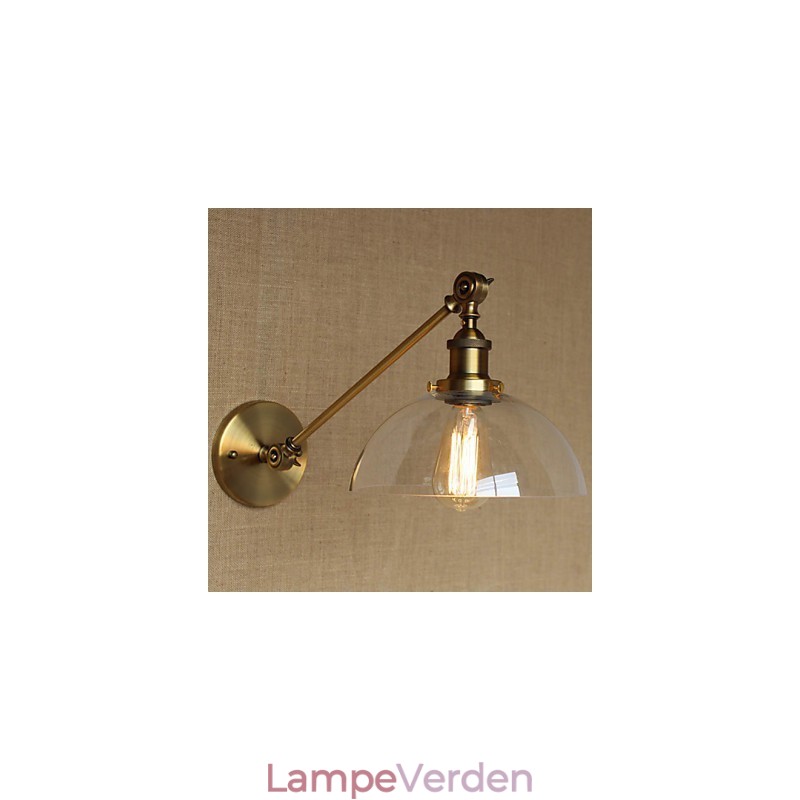 Jernglas Bronze Messing Arm Style Retro Creative American Country Hall Soveværelses væglampe
