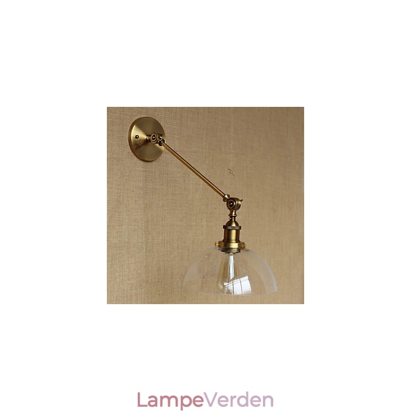 Jernglas Bronze Messing Arm Style Retro Creative American Country Hall Soveværelses væglampe