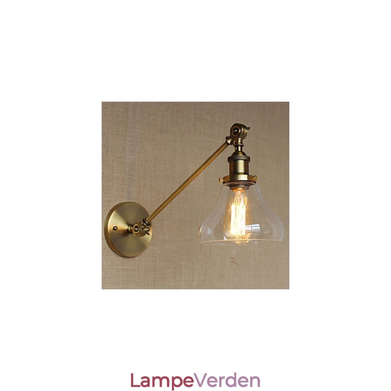 Jernglas Bronze Messing Arm Style Retro Creative American Country Hall Soveværelses væglampe