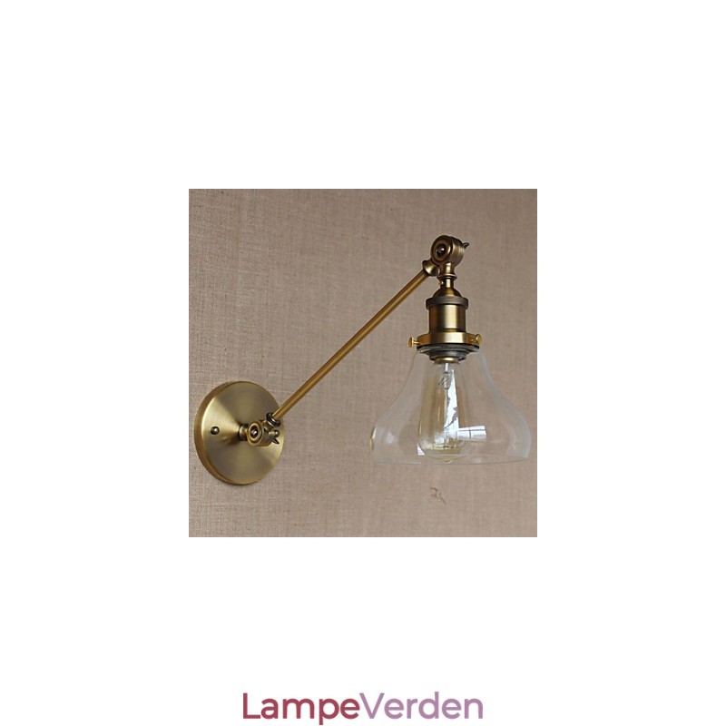 Jernglas Bronze Messing Arm Style Retro Creative American Country Hall Soveværelses væglampe