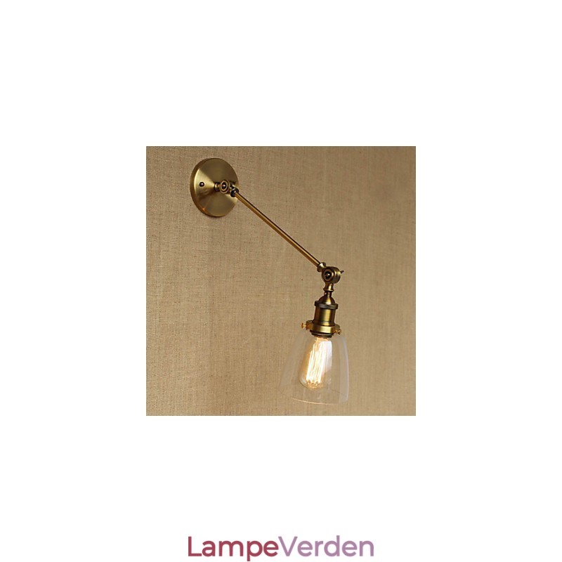 Jernglas Bronze Messing Arm Style Retro Creative American Country Hall Soveværelses væglampe