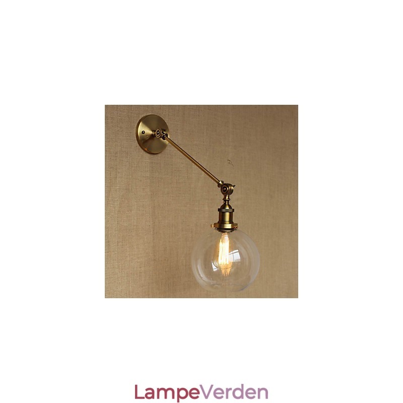 Jernglas Bronze Messing Arm Style Retro Creative American Country Hall Soveværelses væglampe