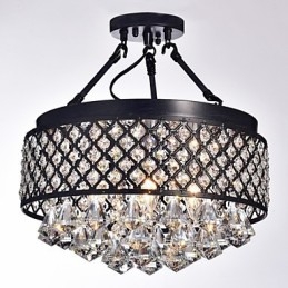 Traditionelt klassisk krystalmaleri Metal Flush Mount