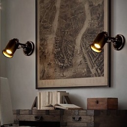 Vintage væglampe Industriel sort smedejernsvæglampe Retro Econce Fixturedison Lampe Korridor Vægbelysning
