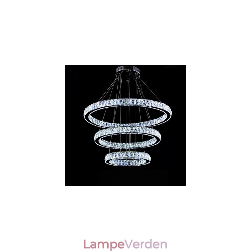 Krystal Pendel Moderne Belysning Tre Ringe D406080 K9 Stort Krystal Loftslampe