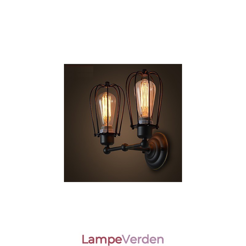 Loft American Country Iron Art Antik Væglampe Industri Lys