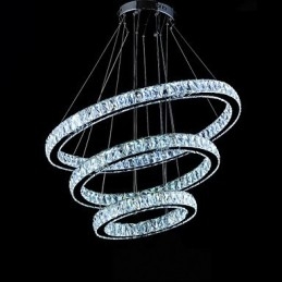 Krystal Pendel Moderne Belysning Tre Ringe D406080 K9 Stort Krystal Loftslampe