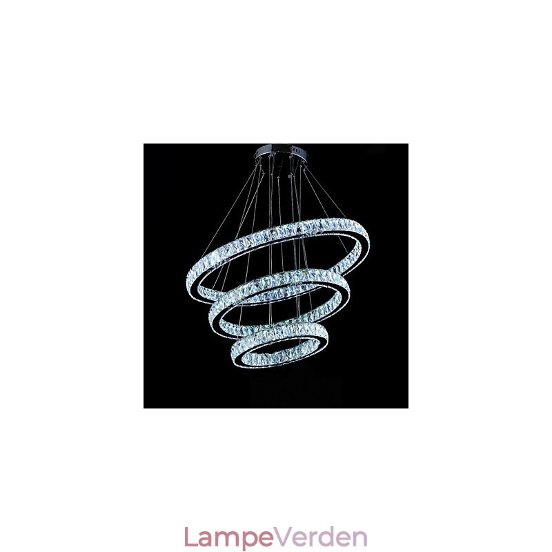 Krystal Pendel Moderne Belysning Tre Ringe D406080 K9 Stort Krystal Loftslampe