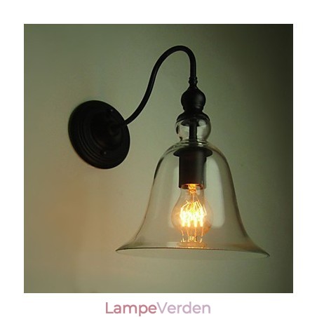 Vintage Væglampe One Light Stål og Glas Vintage Væglampe One Light Stål og Glas