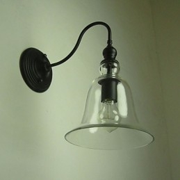 Vintage Væglampe One Light Stål og Glas