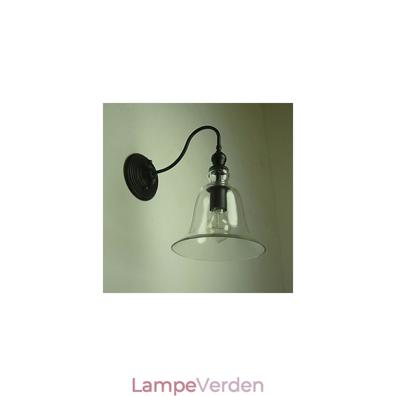 Vintage Væglampe One Light Stål og Glas