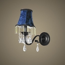 Krystal væglampe med stof lampeskærm Bestseller i Europa og USA