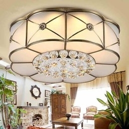 Traditionel klassisk rustik Lodge Messing Metal Flush Mount