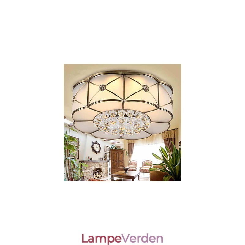 Traditionel klassisk rustik Lodge Messing Metal Flush Mount